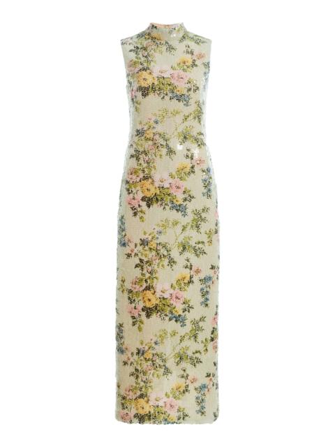 Exclusive Sequined Floral Midi Dress floral