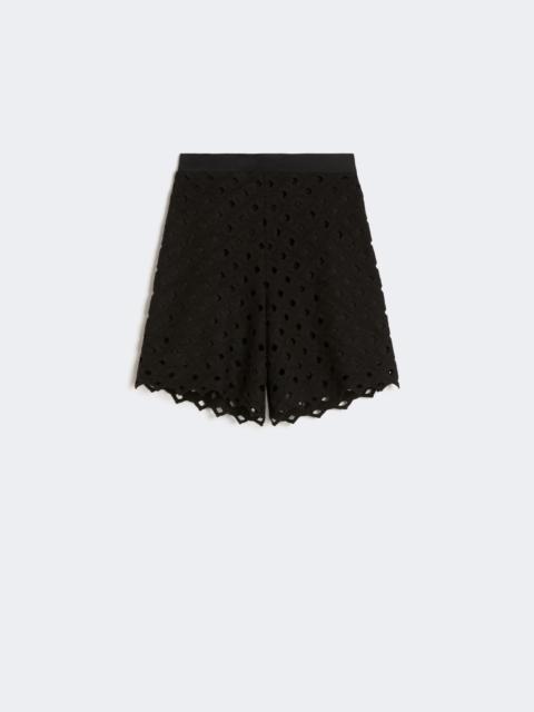 Macramé jersey Bermuda shorts - BLACK
