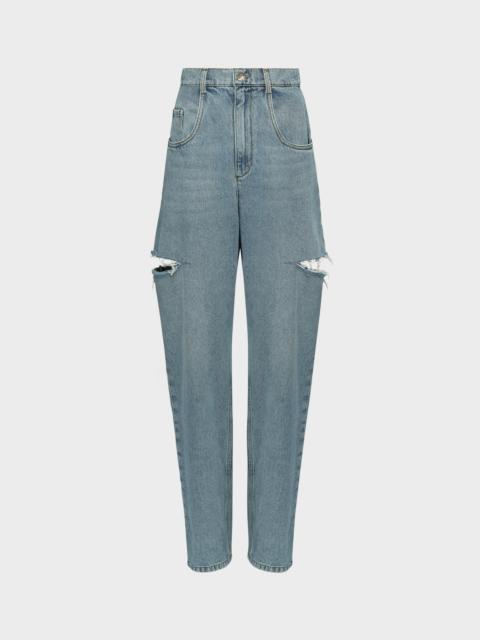 Denim jeans with slash details