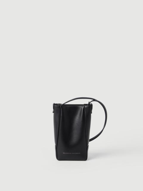 BC Duo phone holder in calfskin with monili