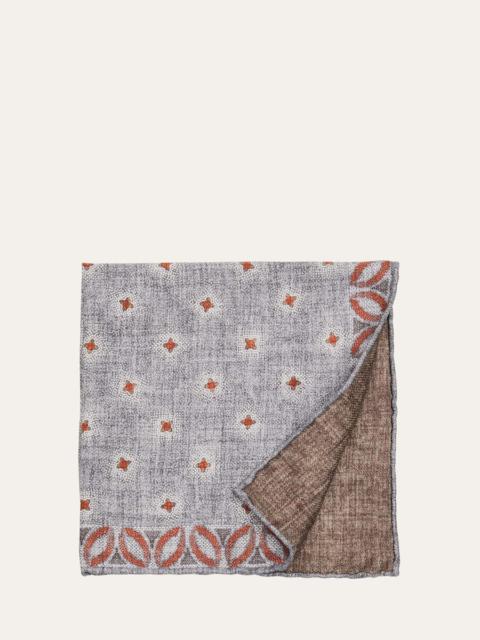 Men's Silk Floral Print Pocket Square