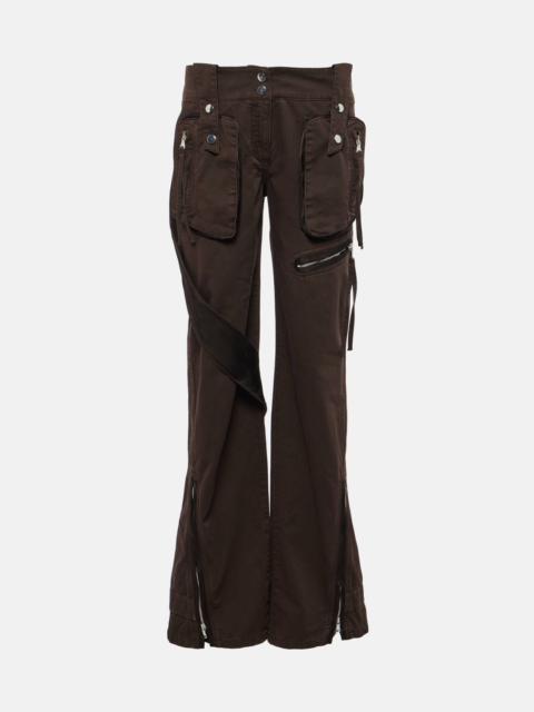 Low-rise denim cargo pants