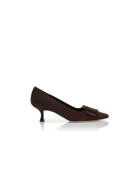 Dark Brown Suede Buckle Detail Pumps