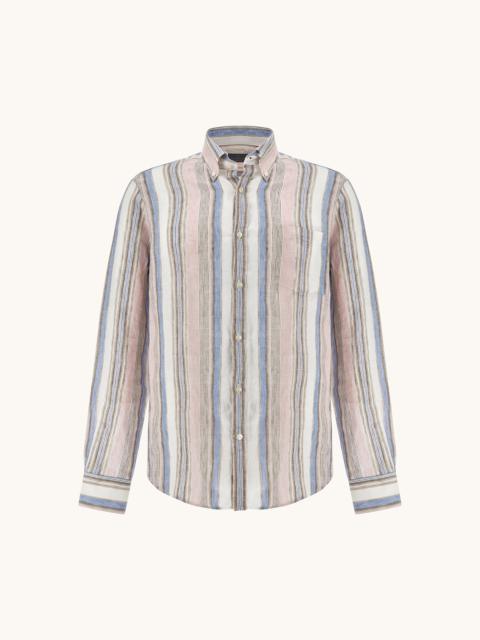 SOFFIO LINEN SHIRT WITH STRIPED PATTERN
