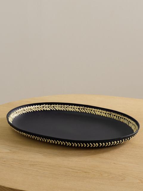 Whipstitched Leather Tray