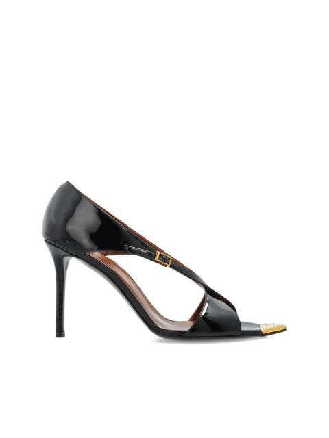 90mm Intrigo patent-leather cross-strap heeled sandals