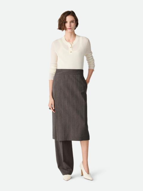 Wool Subtle Stripe Skirt Trousers