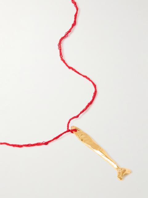 The Catch Of The Day Gold-plated And Cord Necklace