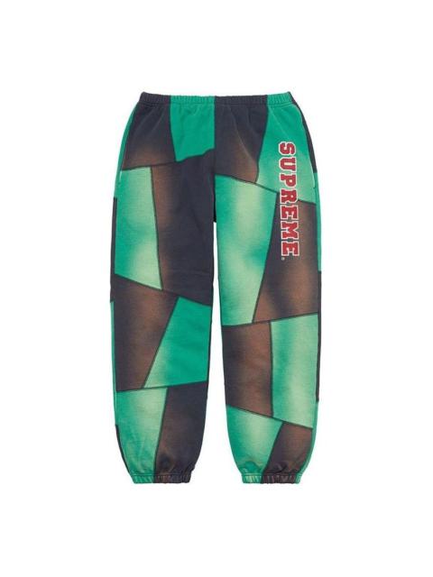 Supreme Patchwork Sweatpants 'Green Black' SUP-FW20-141