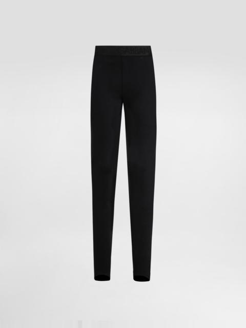 Technical jersey leggings with branded elastic