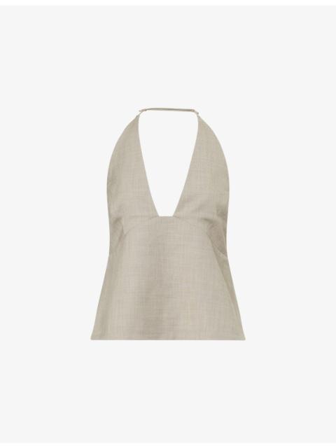 Solene Halterneck Woven Top