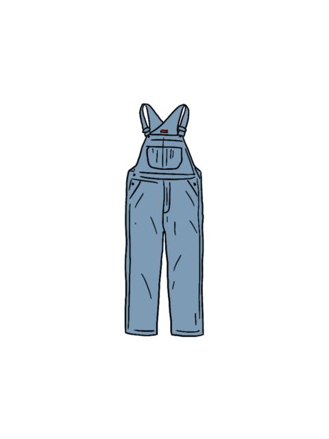 Supreme Jacquard Logos Denim Overalls Blue