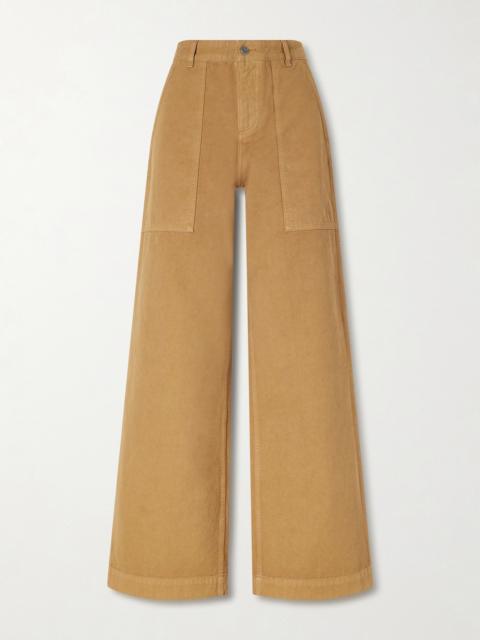 Wide-leg Cotton-canvas Trousers