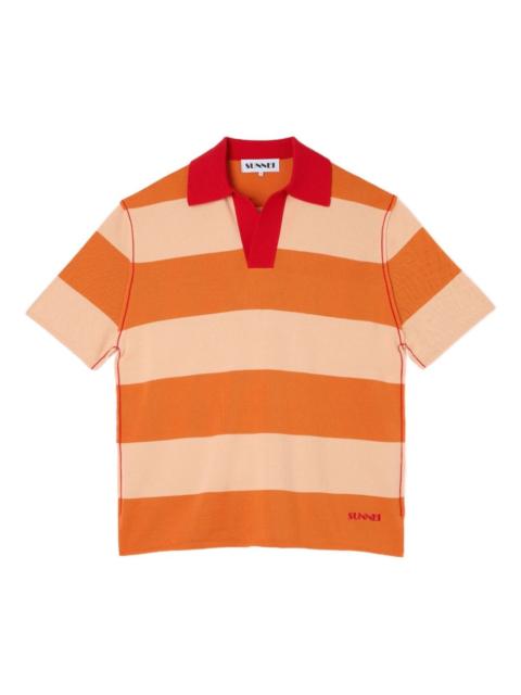 striped short-sleeve polo shirt