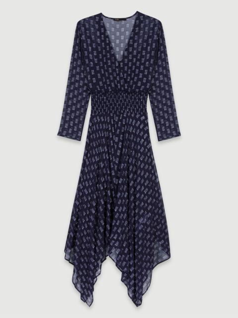 Asymmetrical floral maxi dress