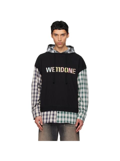 Black 'WE11DONE' Patchwork Layered Hoodie