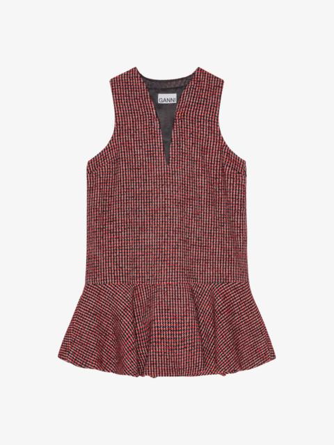 RED CHECK MINI DRESS