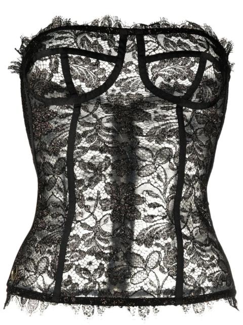 lace-detail bustier top