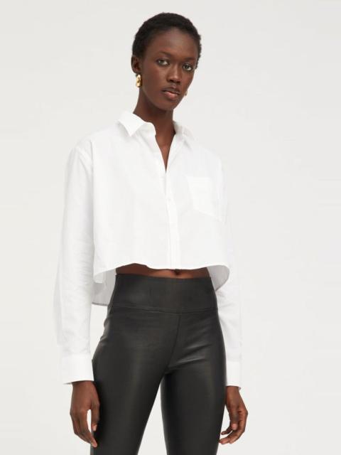 WHITE CROPPED BUTTON DOWN
