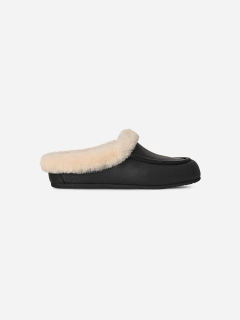 ® Women's Ansley Mule Leather Sheepskin Slippers in Black