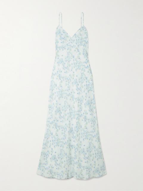 Floral-print Satin Midi Dress