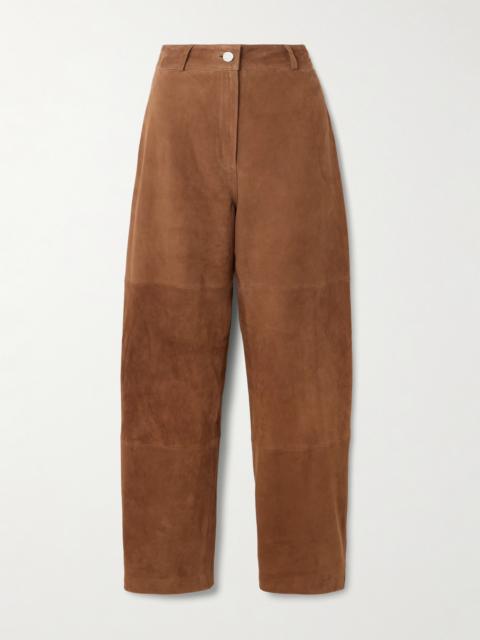 Paneled Suede Wide-leg Pants