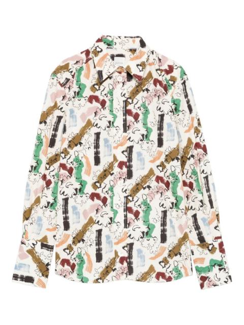 abstract-print cotton shirt