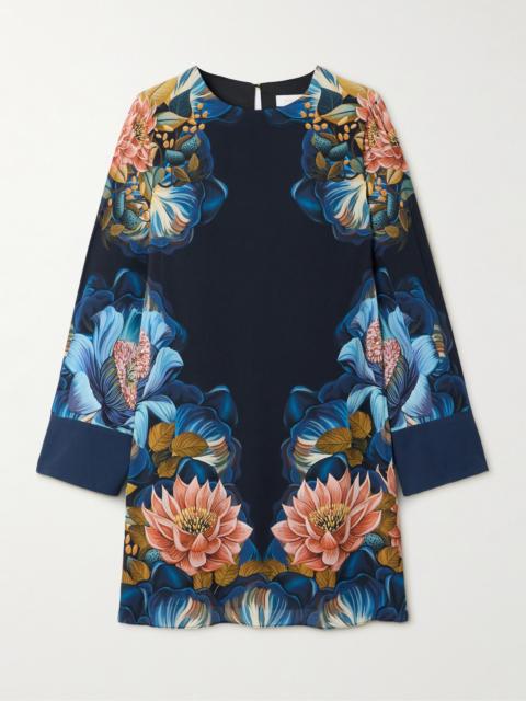 Cocoa Floral-print Crepe Mini Dress