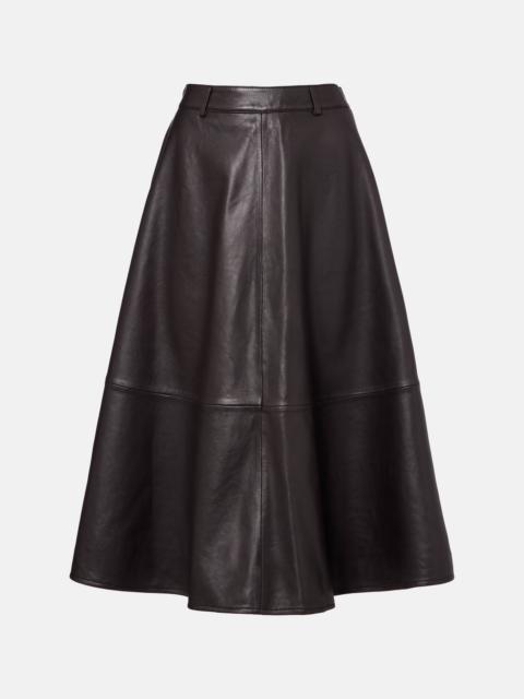 Savil leather midi skirt