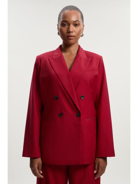 Plus Size Polished Double Breasted Tailored Blazer