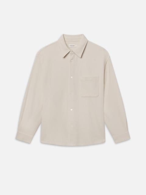 Waffle Textured Shirt in Warm White