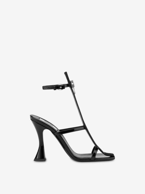 HIGH-HEELED PATENT LEATHER SANDALS
