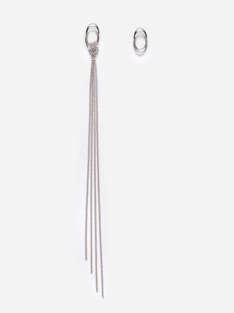 Chain cascade knot earrings in silver