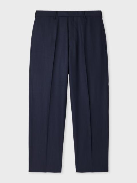 Relaxed-Fit Navy Wool Trousers
