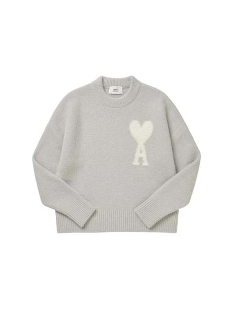 Ami Paris de Coeur Cloudy Wool Sweater Earl Grey/Ivory