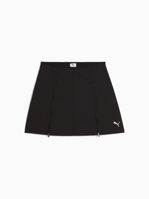 DARE TO Women's Zip-Off Woven Skirt