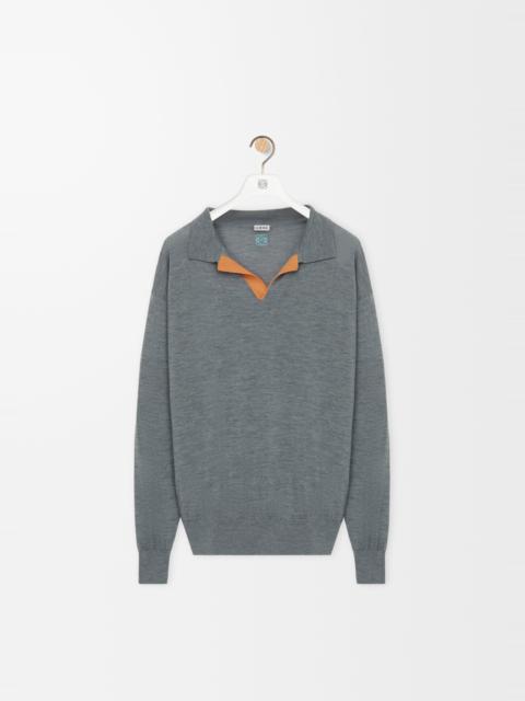 Polo sweater in wool