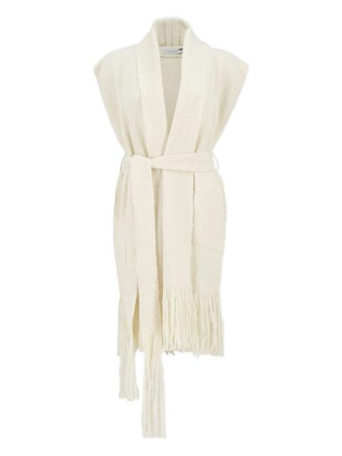 Teagan fringed belted cashmere vest