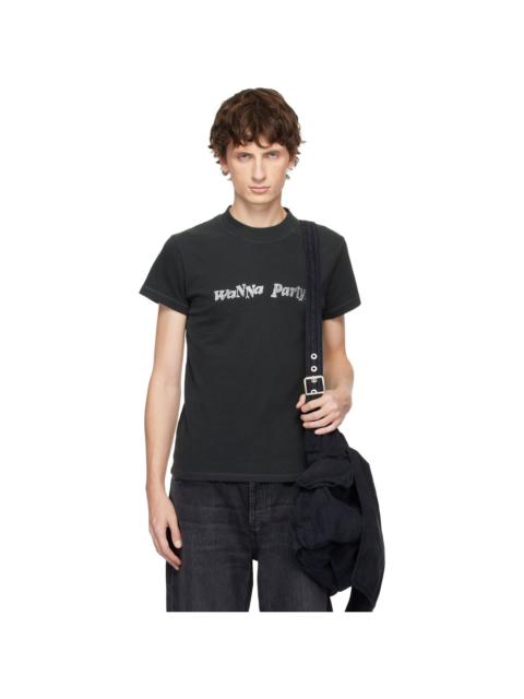 Black 'Wanna Party' T-shirt