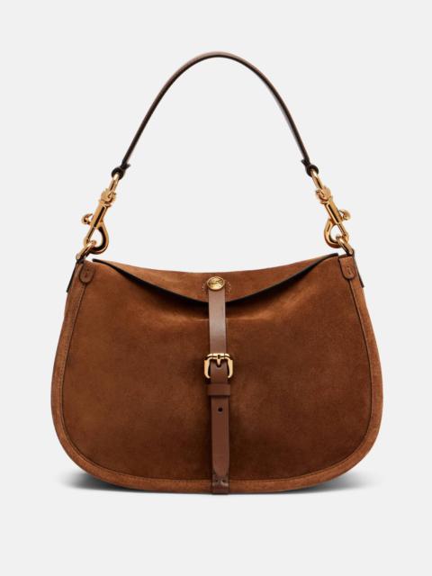 Small suede tote bag