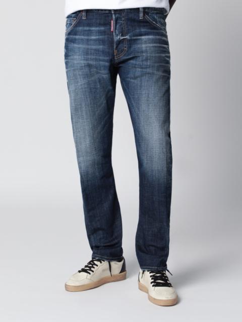 Blue washed-effect jeans