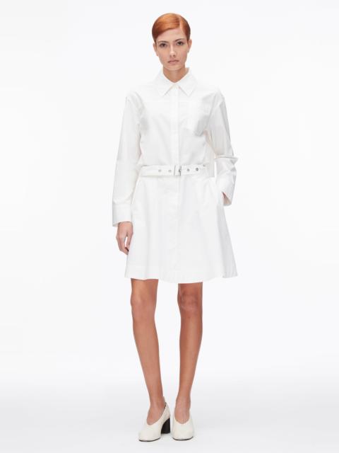 Belted Structured Cotton Shirt Dress