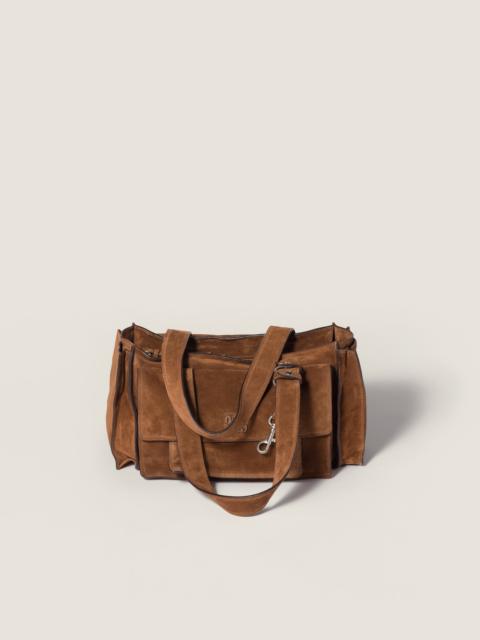 Utilitaire suede top-handle bag