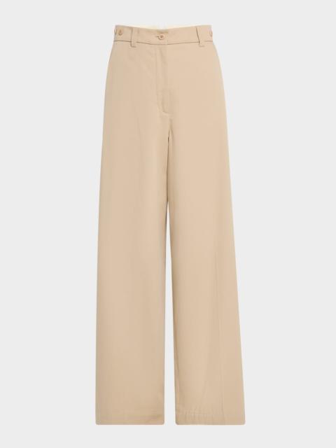 Alfeo Wide-Leg Cotton Gabardine Trousers
