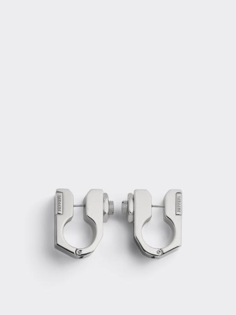 Earrings with polished chrome finish