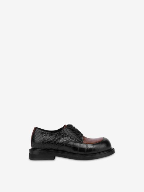 TWO-TONE BRUSHED CALFSKIN DERBY