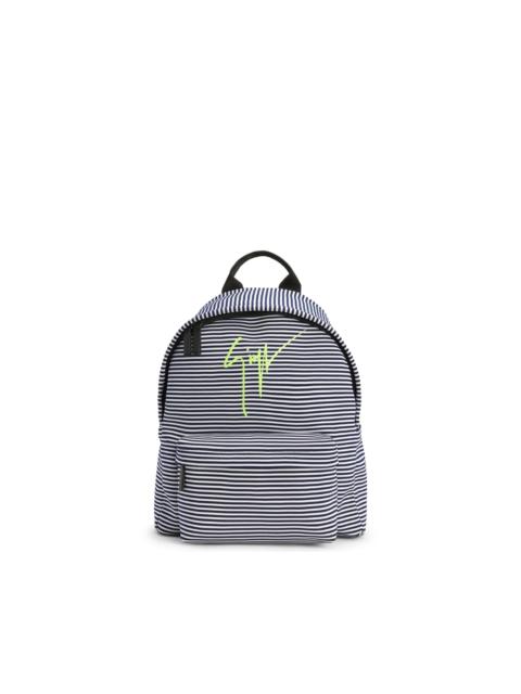 logo-print striped backpack