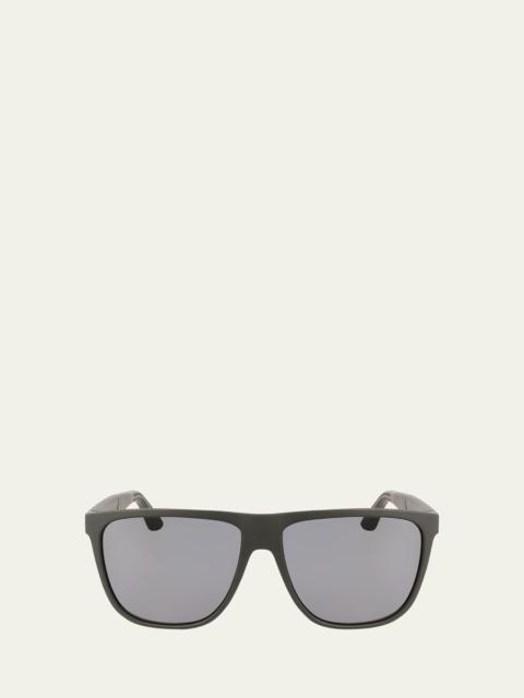 Men's Gancini Flat-Top Navigator Sunglasses