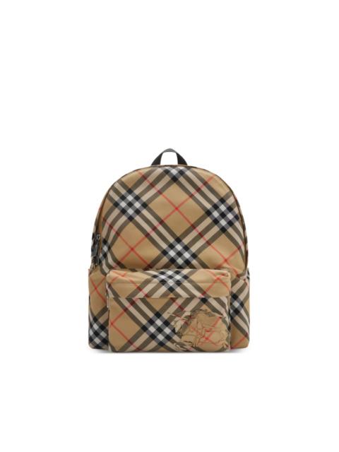 small check-pattern backpack