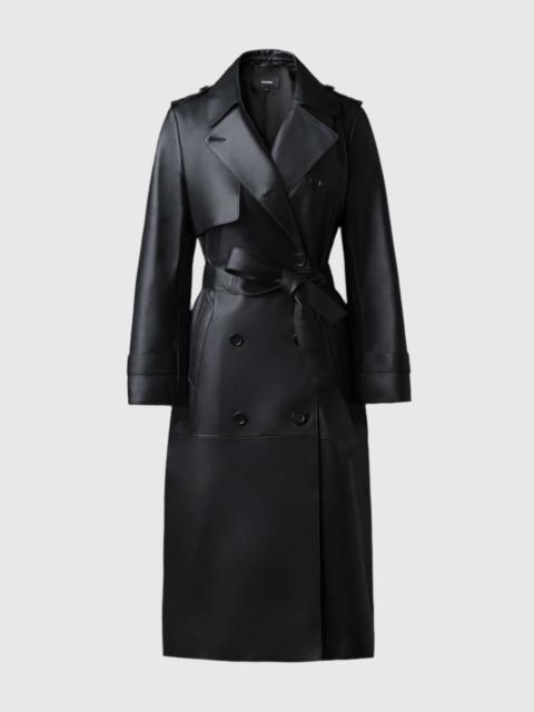 GAEL-V Maxi Leather Trench Coat